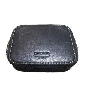 Coach Midnight Black Leather Zip Pouch